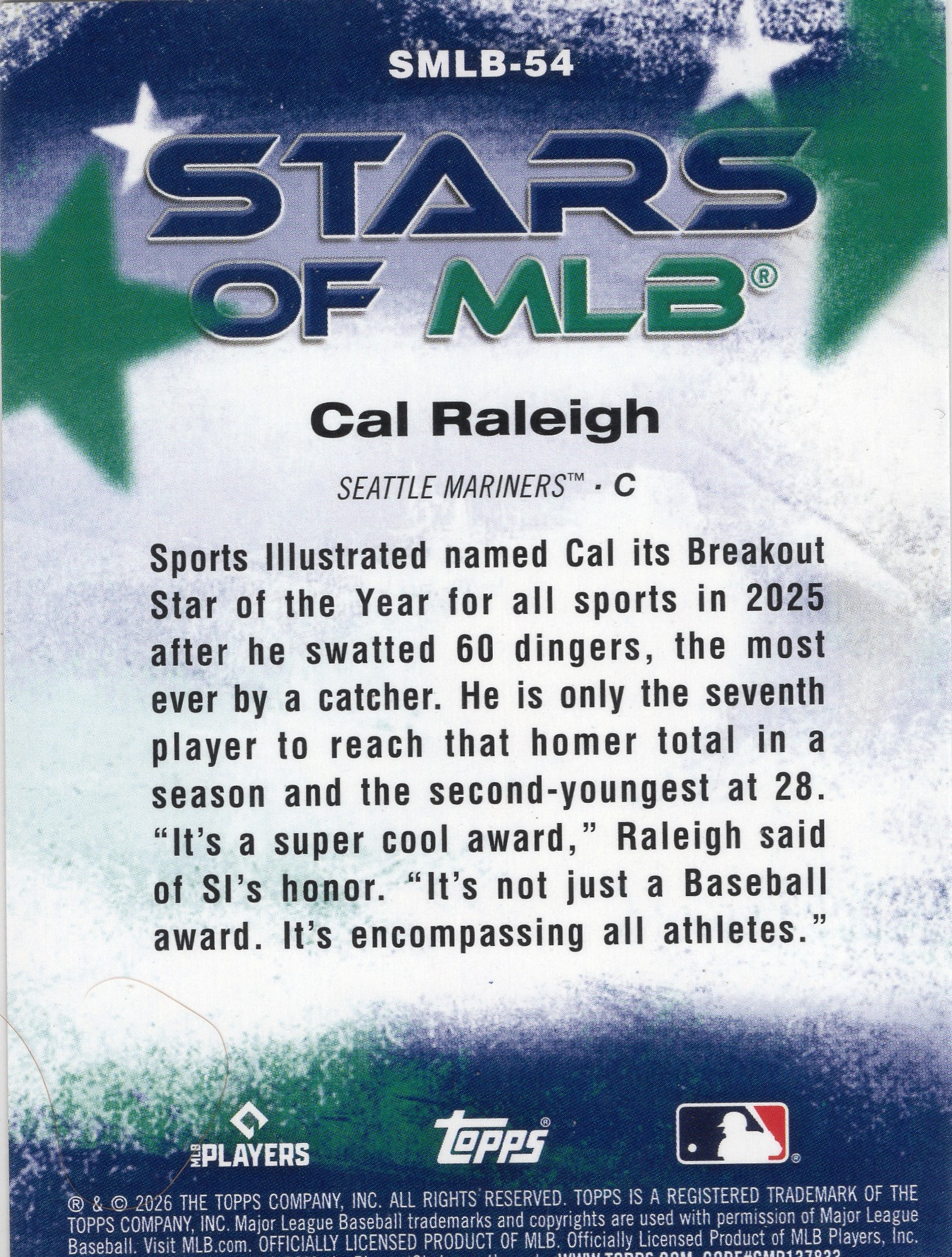 Cal Raleigh — Back