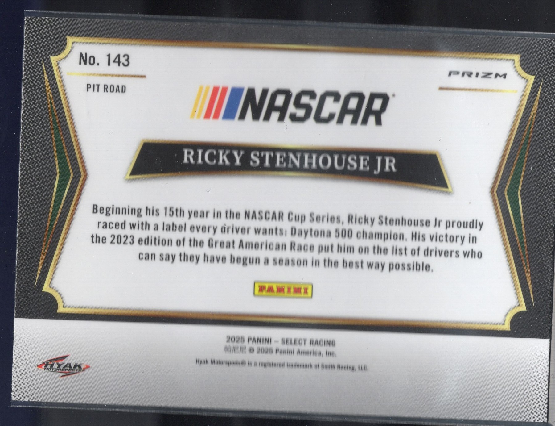 Ricky Stenhouse Jr. — Back crop from group scan