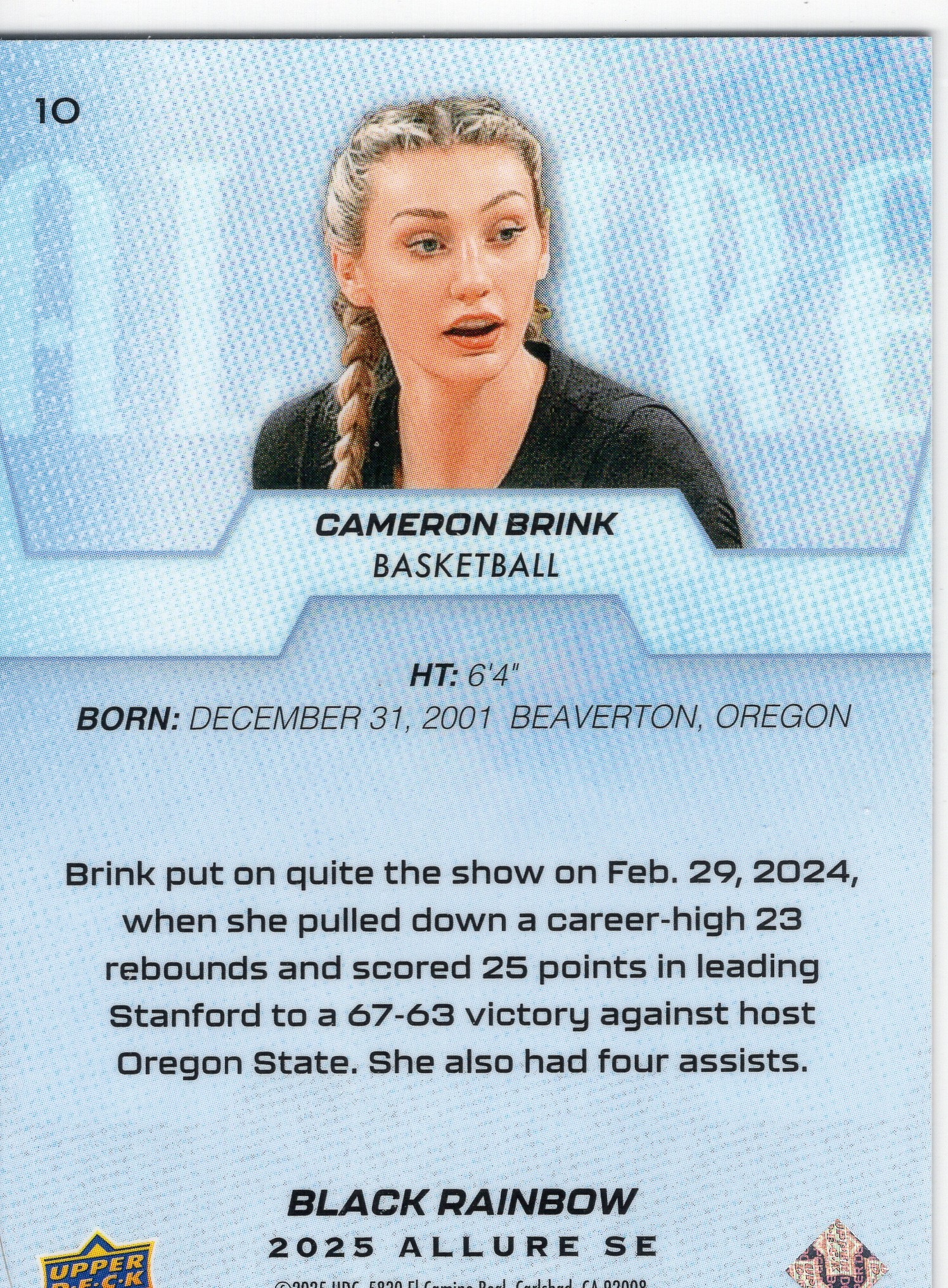 Cameron Brink — Back