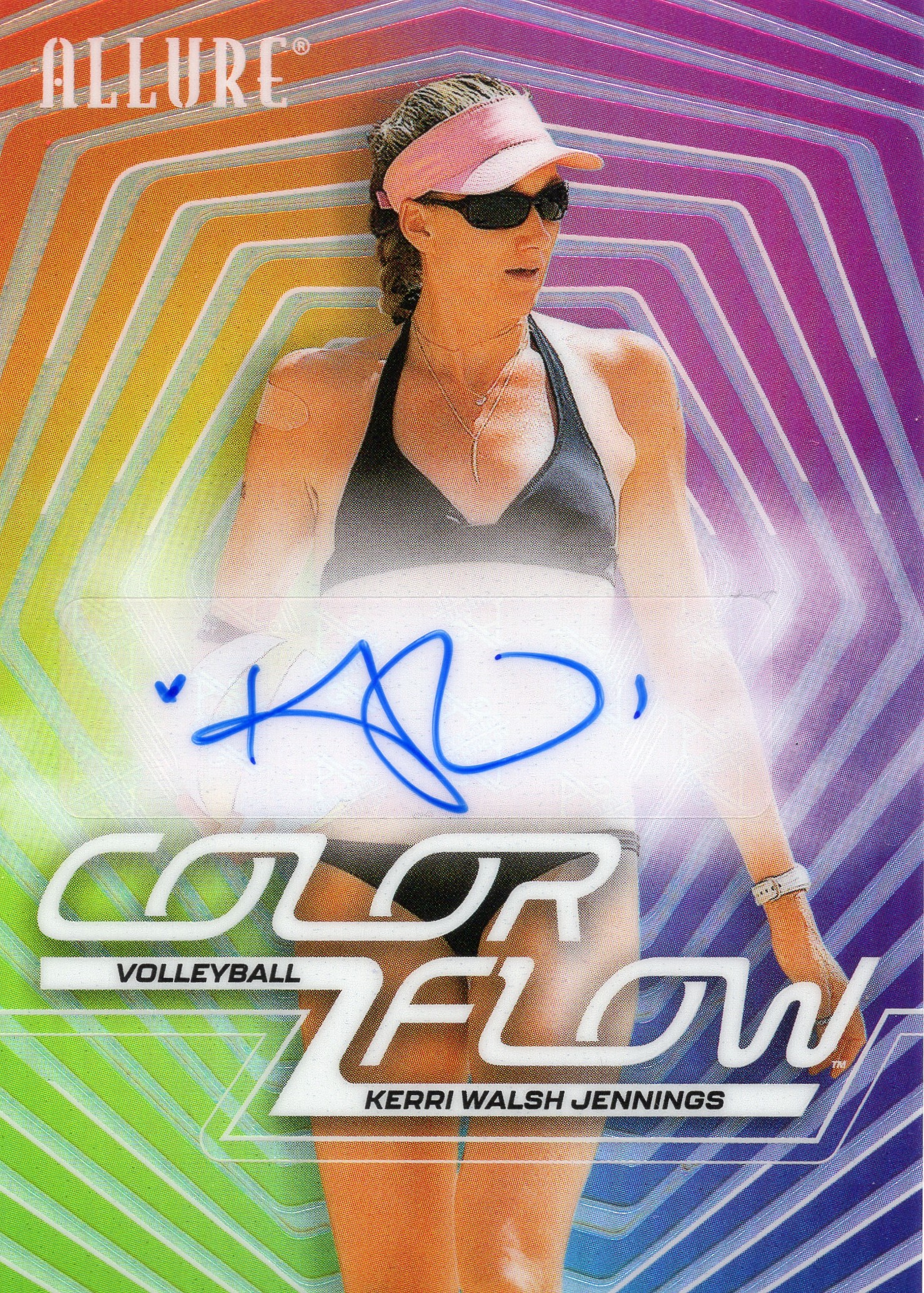 2025 Kerri Walsh Jennings Upper Deck Allure SE - Color Flow #CFA-KW Full Rainbow Auto — front scan