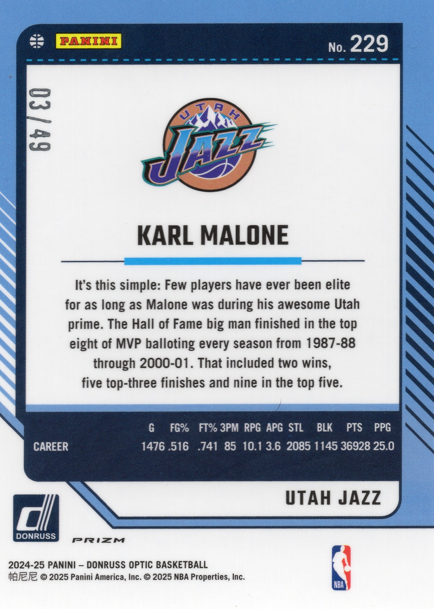 Karl Malone — Back