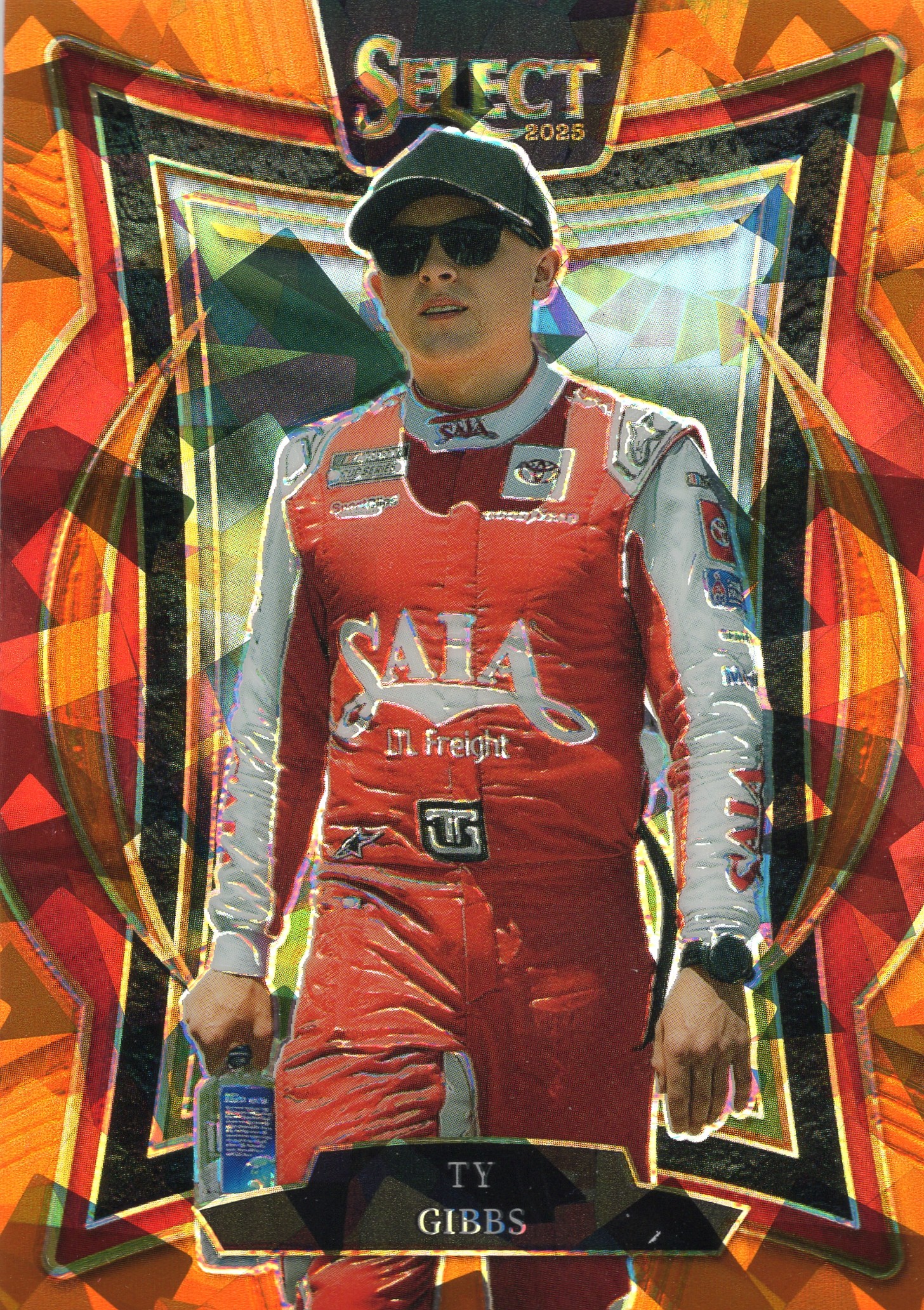 2025 Ty Gibbs Panini Select Racing #94 Orange Ice Prizms candidate — front scan