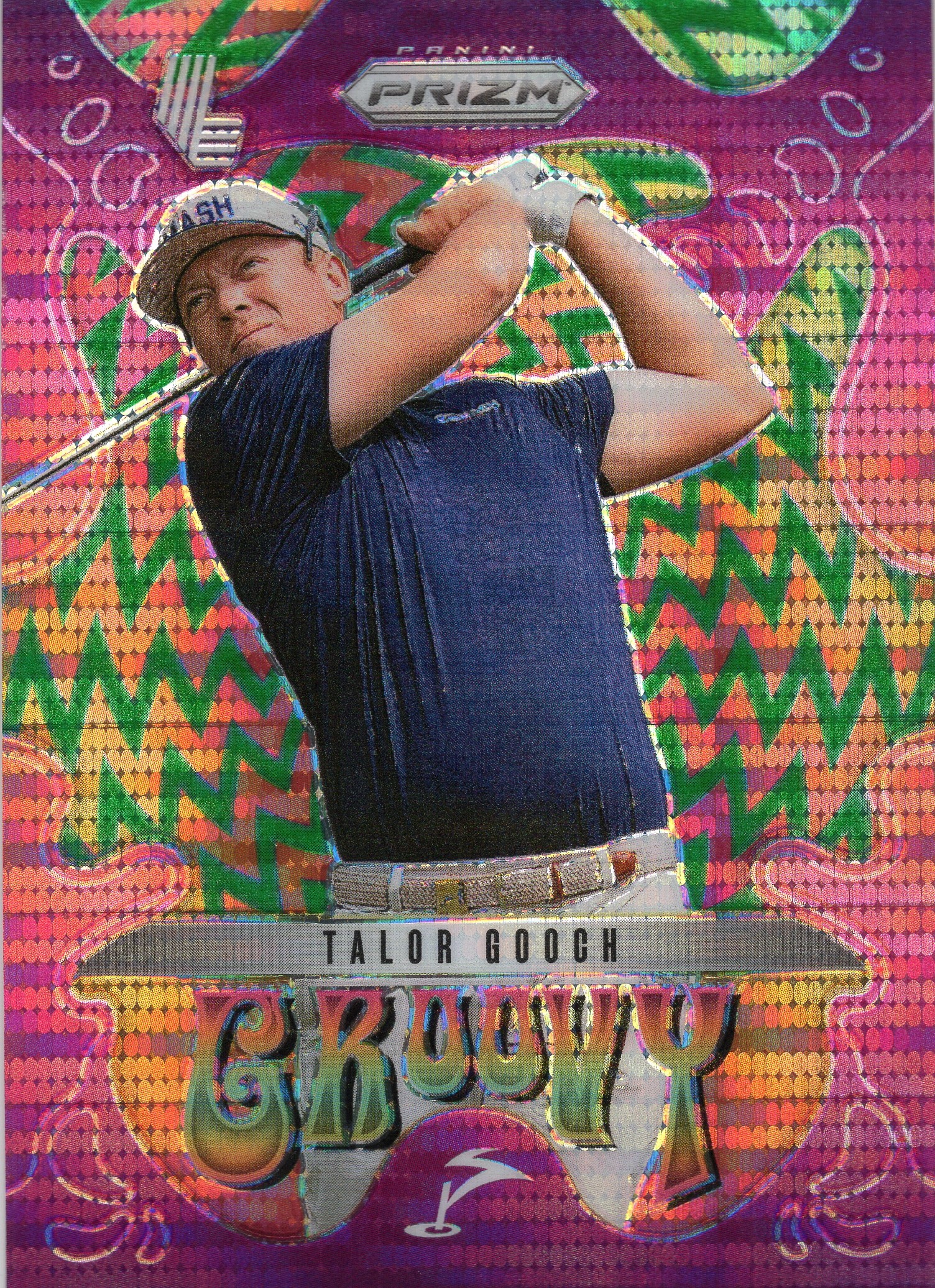 2025 Talor Gooch Panini Prizm LIV Golf - Groovy #No. 3 Green Pulsar 163/175 — front scan