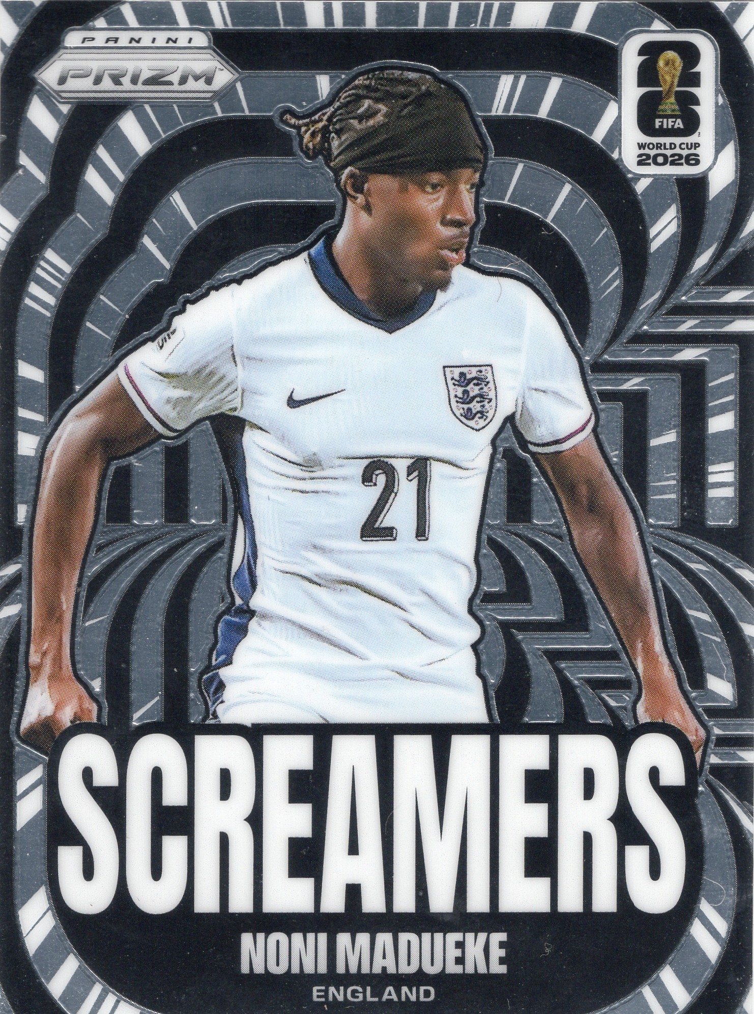 2026 Noni Madueke Panini Prizm FIFA World Cup #22 Parallel unconfirmed — front scan