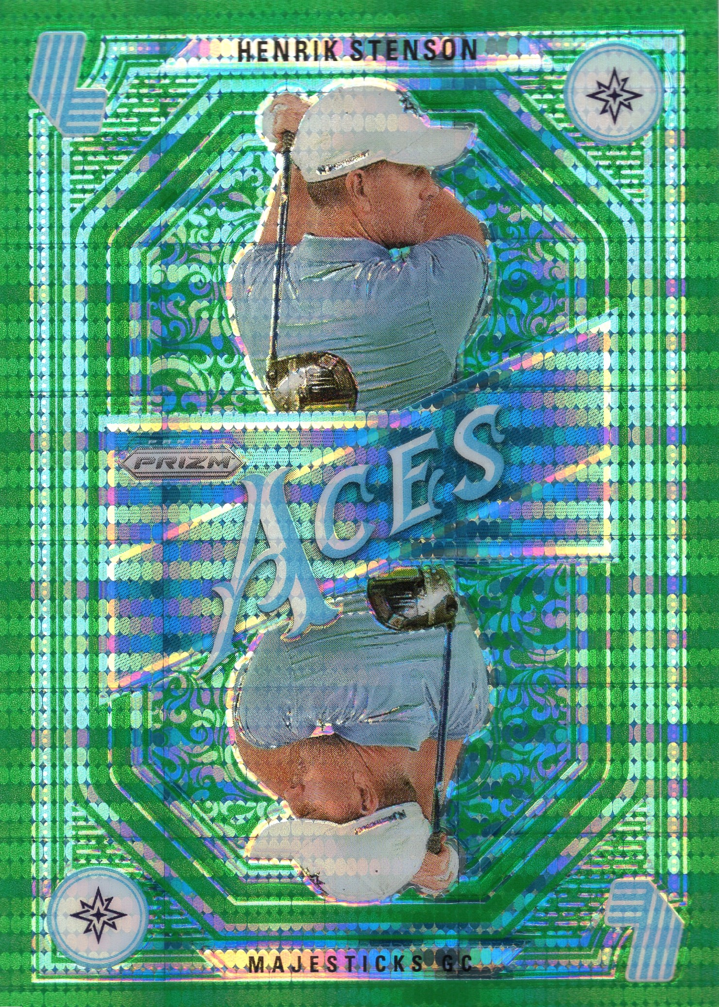 2025 Henrik Stenson Panini Prizm LIV Golf - Aces #7 Green Pulsar 051/175 — front scan