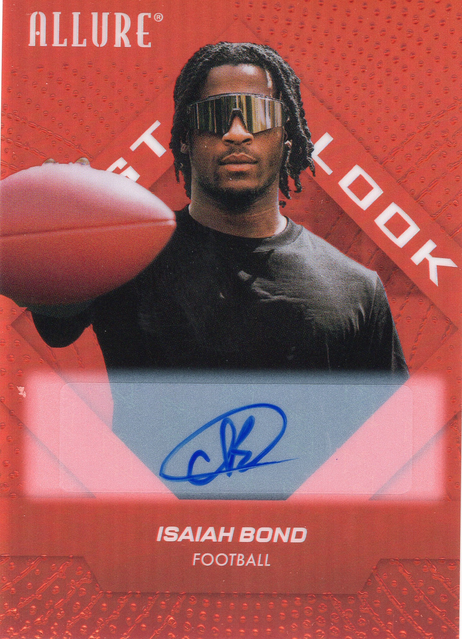 2025 Isaiah Bond Upper Deck Allure SE - First Look #108 Red Rainbow Auto — front scan