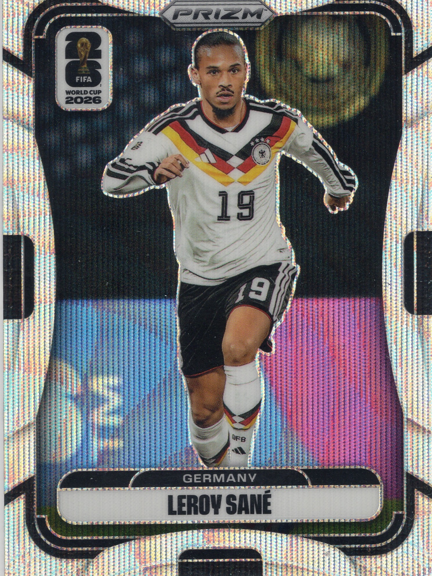 2026 Leroy Sané Panini Prizm FIFA World Cup #57 Silver patterned Prizm unconfirmed — front scan