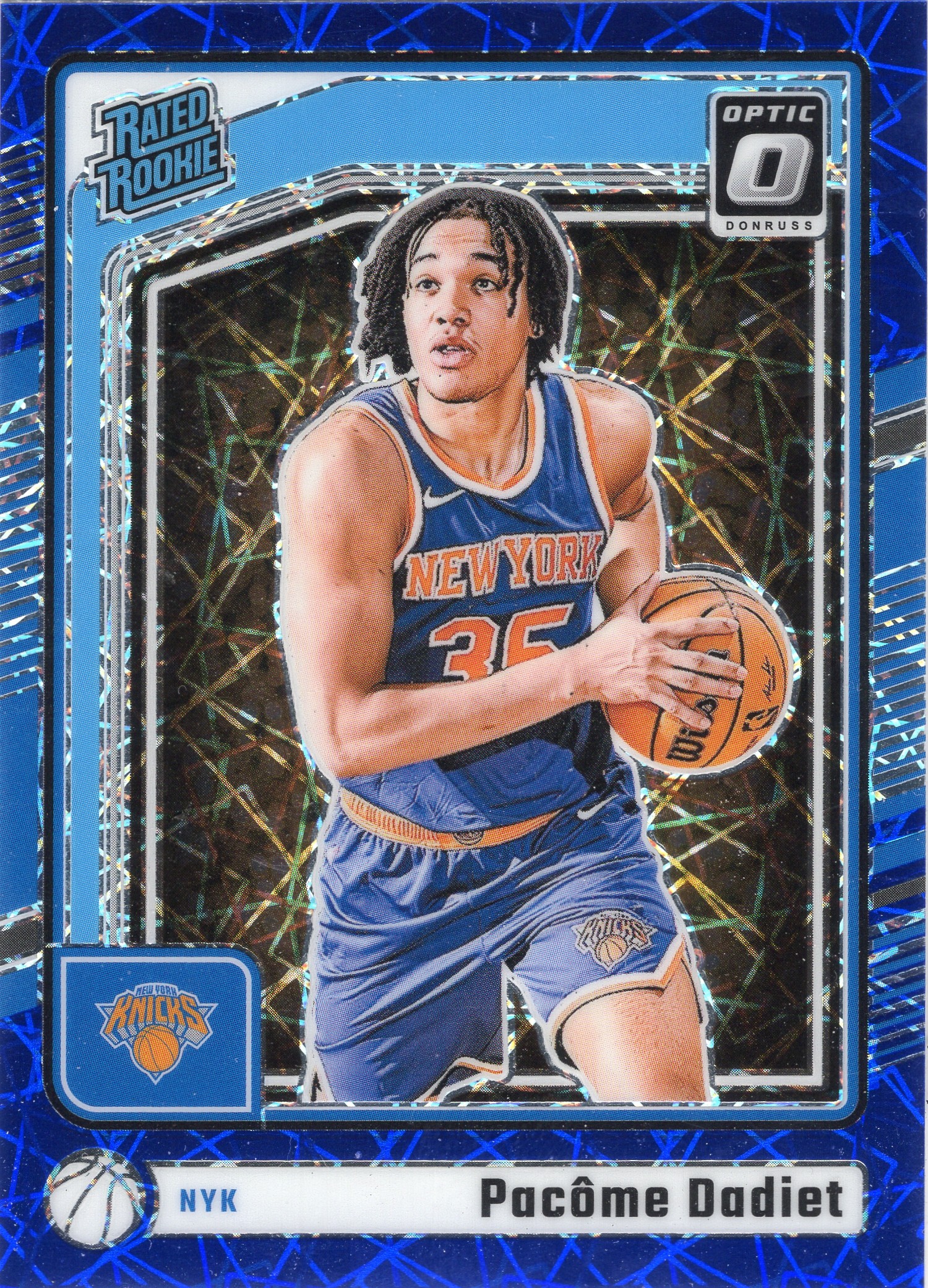 2024-25 Pacome Dadiet Panini Donruss Optic Basketball #264 Blue Velocity Prizm candidate — front scan