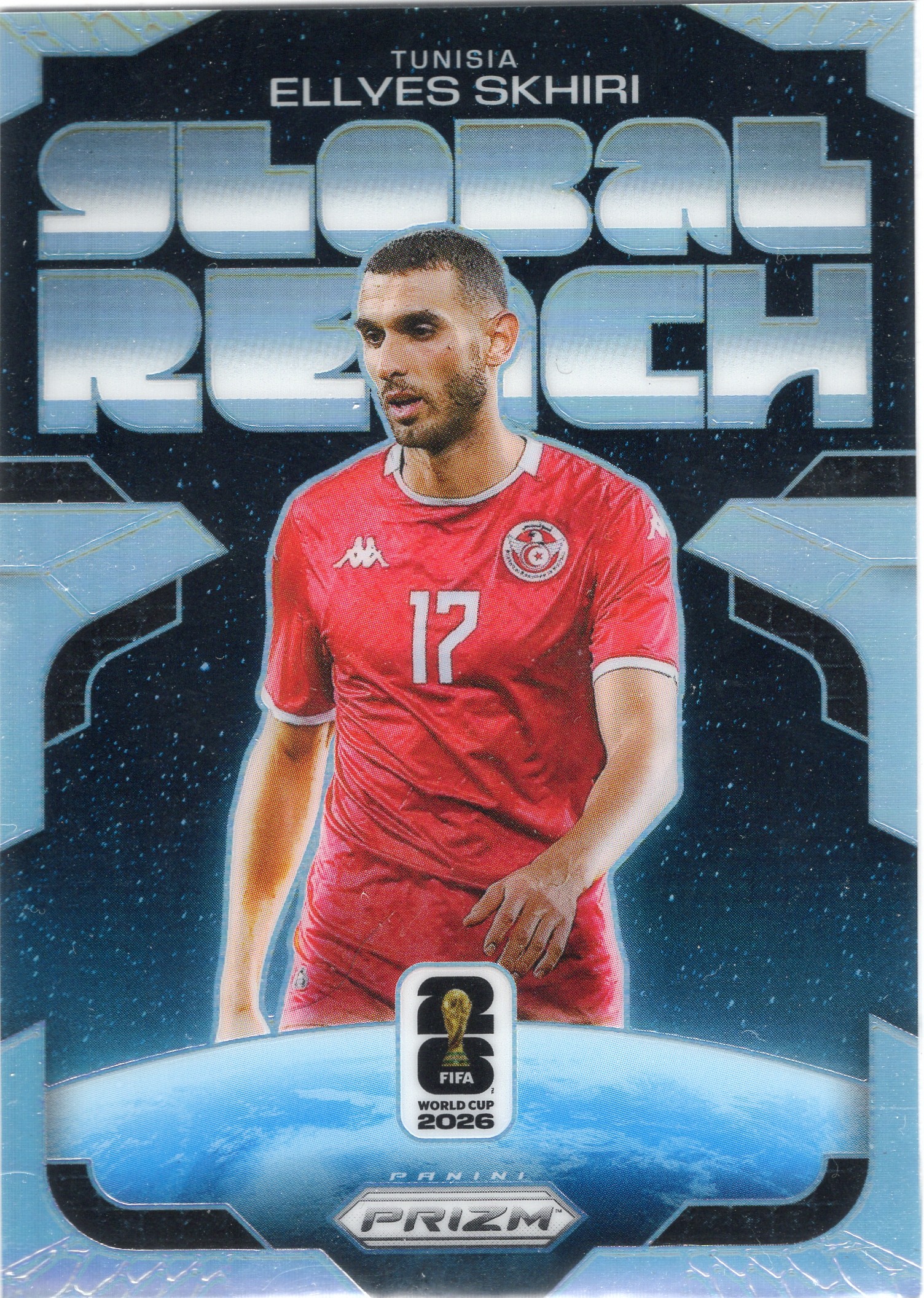 2026 Ellyes Skhiri Panini Prizm FIFA World Cup #20 Parallel unconfirmed — front scan