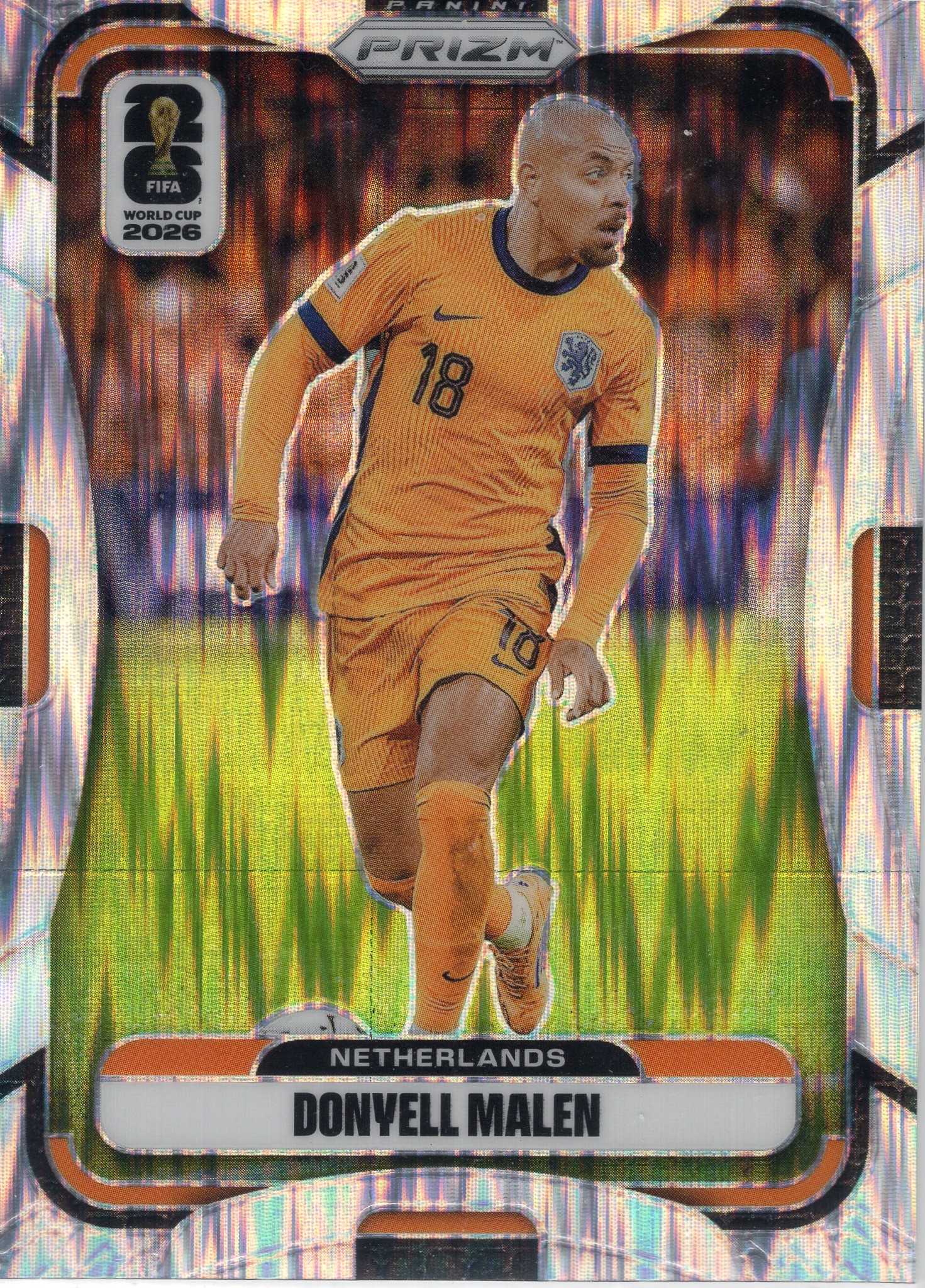 2026 Donyell Malen Panini Prizm FIFA World Cup #312 Silver Wave candidate — front scan
