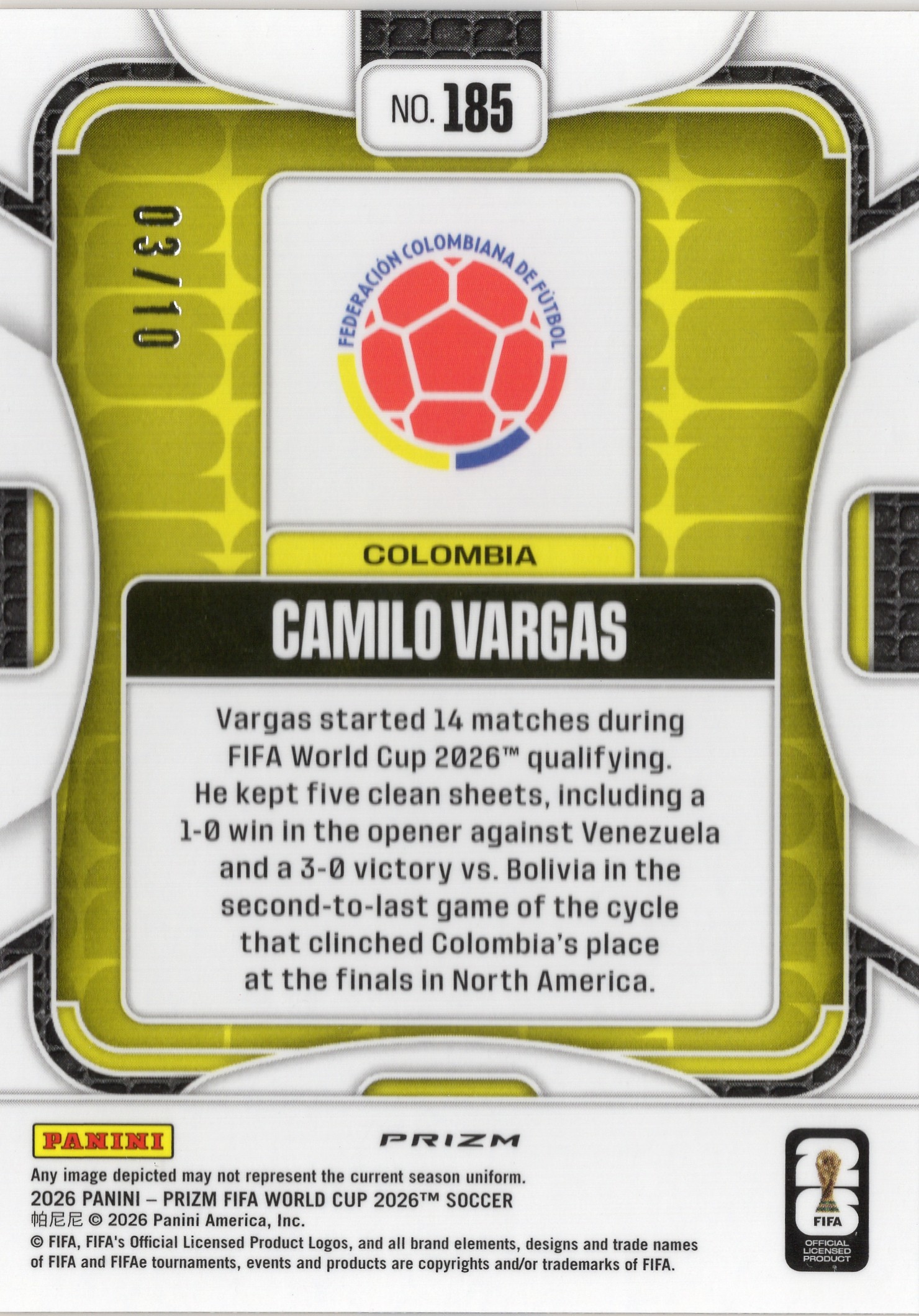 Camilo Vargas — Back
