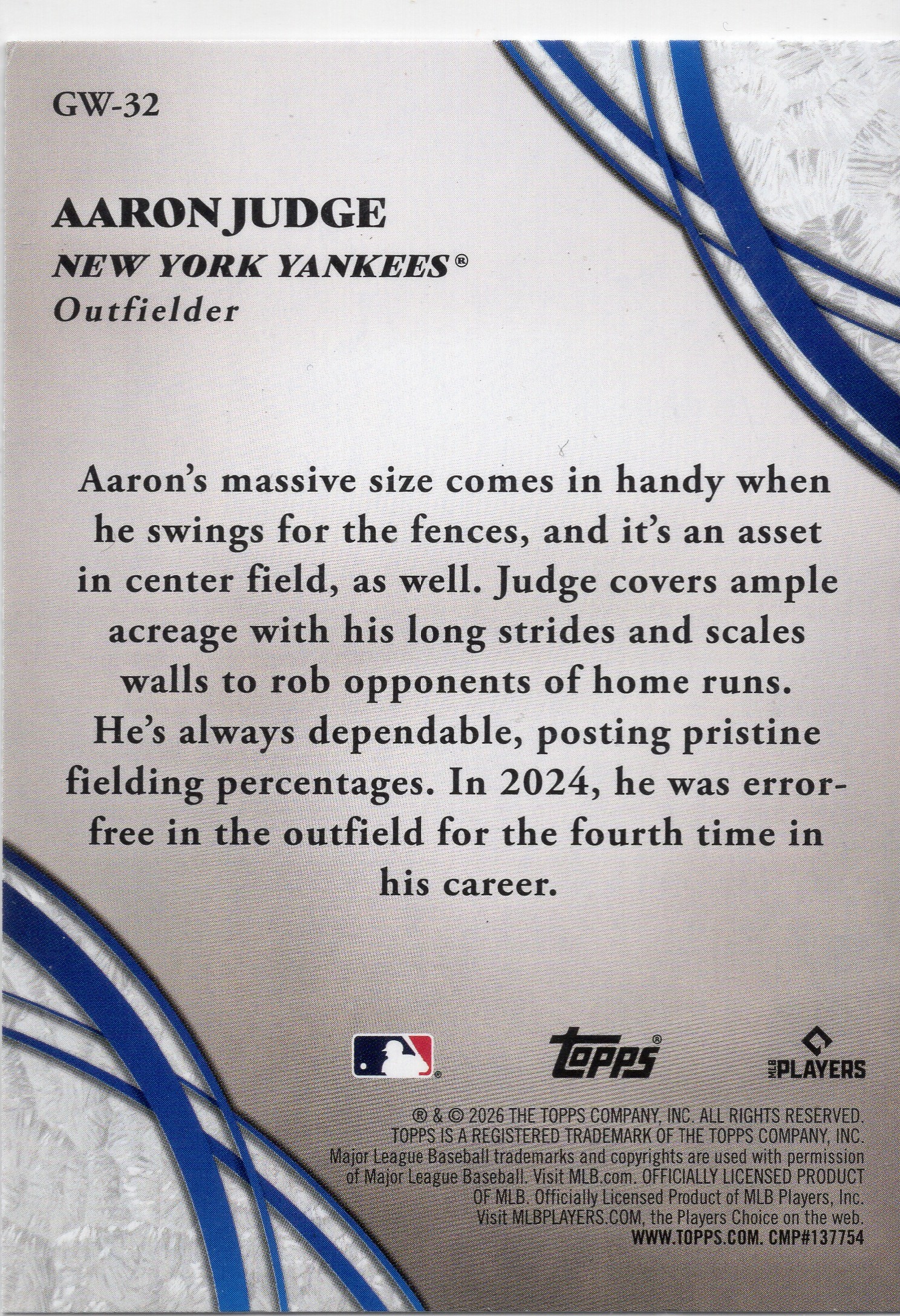 Aaron Judge — Back candidate 2 — pairing unconfirmed