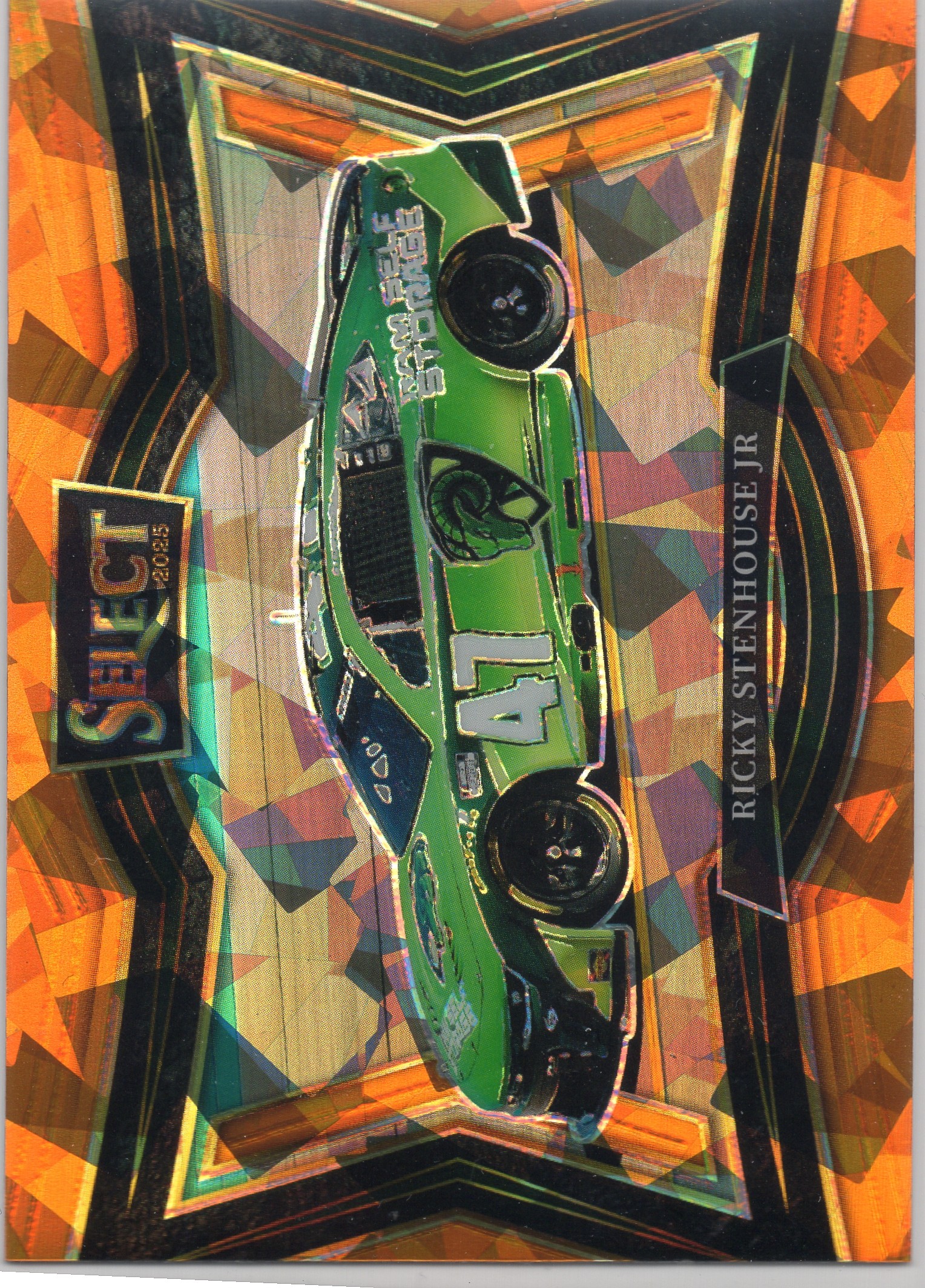 2025 Ricky Stenhouse Jr. Panini Select Racing #143 Orange Ice Prizms candidate — front scan