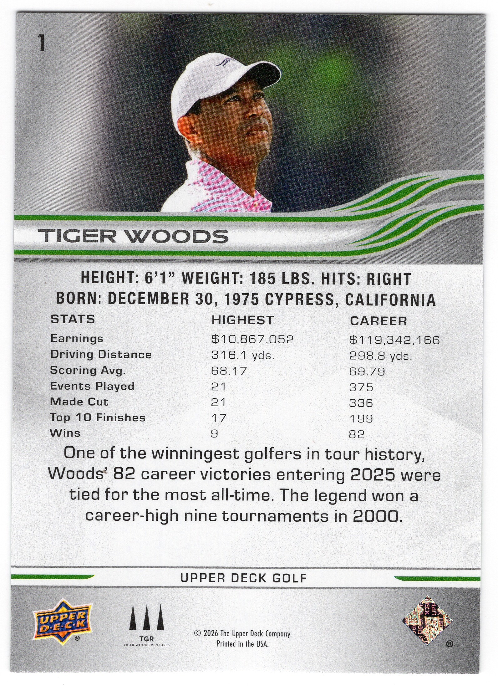 Tiger Woods — Back