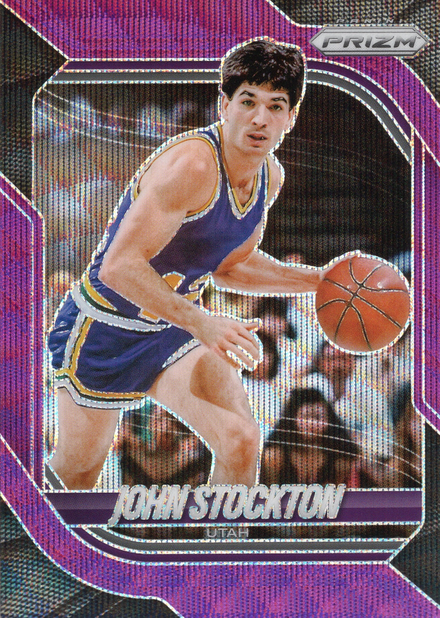 2025-26 John Stockton Panini Prizm Basketball #158 Purple Wave — front scan
