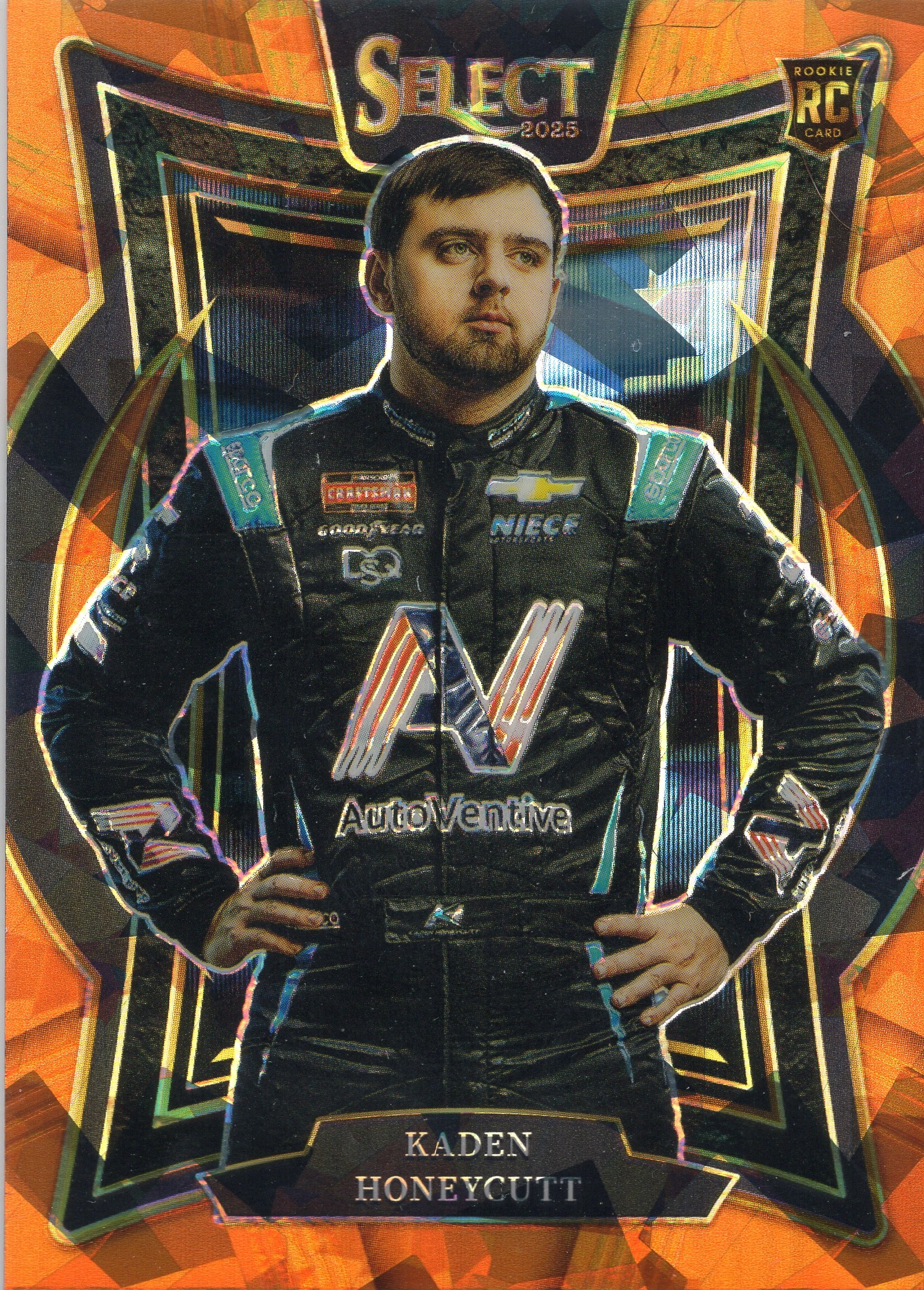 2025 Kaden Honeycutt Panini Select Racing #98 Orange Ice Prizms candidate — front scan