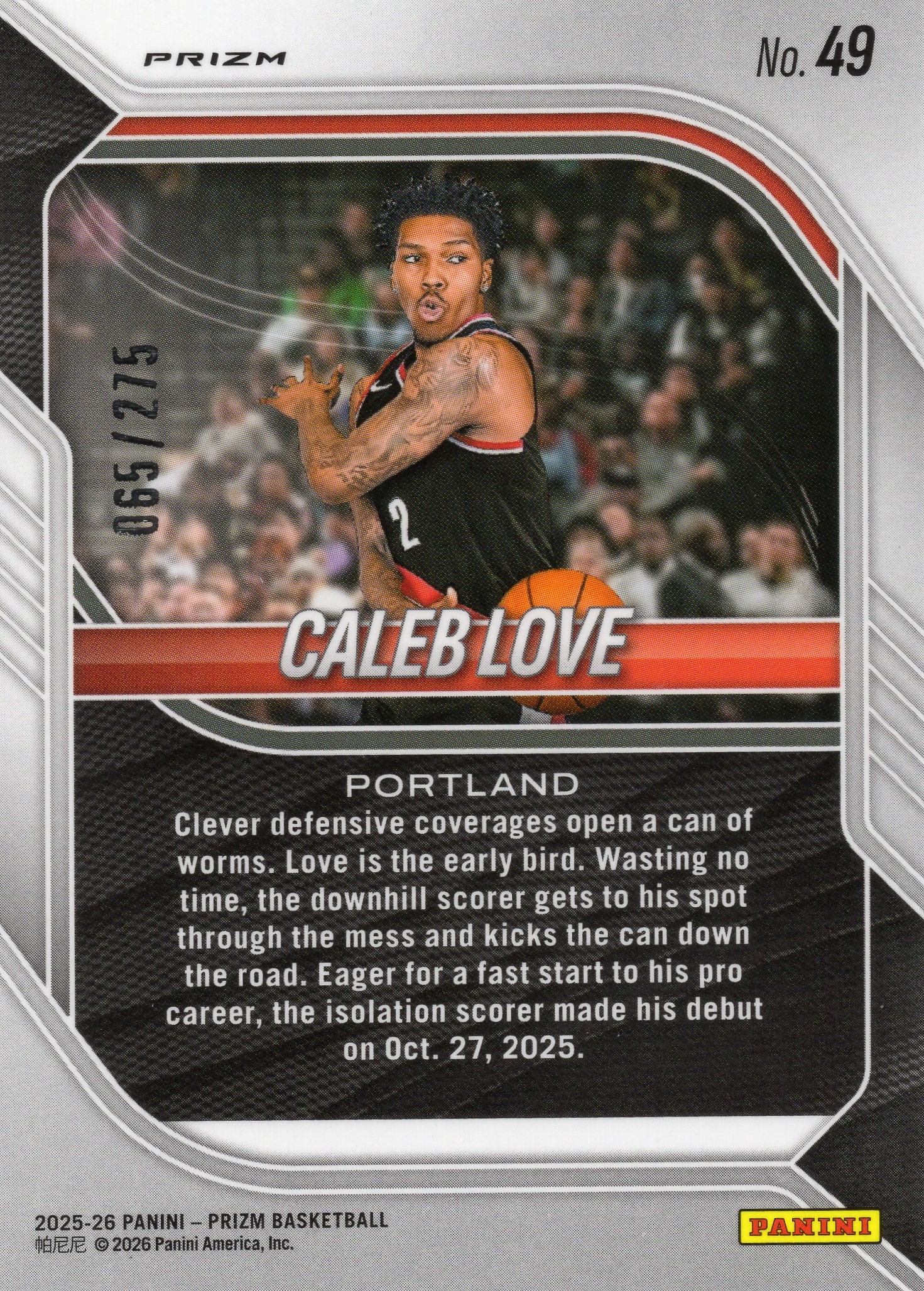 Caleb Love — Back