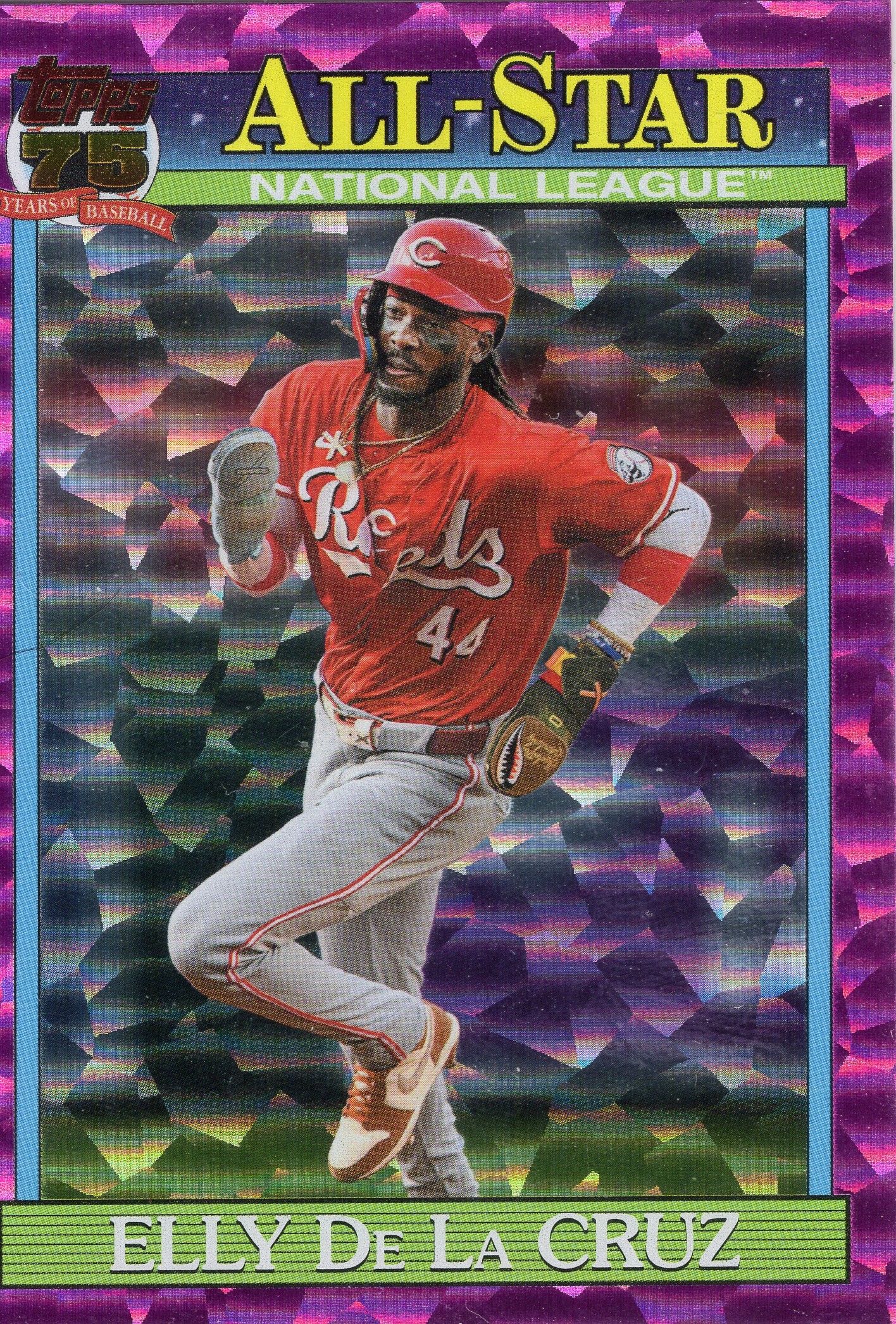 2026 Elly De La Cruz Topps Baseball Series 2 #91AS-17 Purple foil parallel unconfirmed — front scan