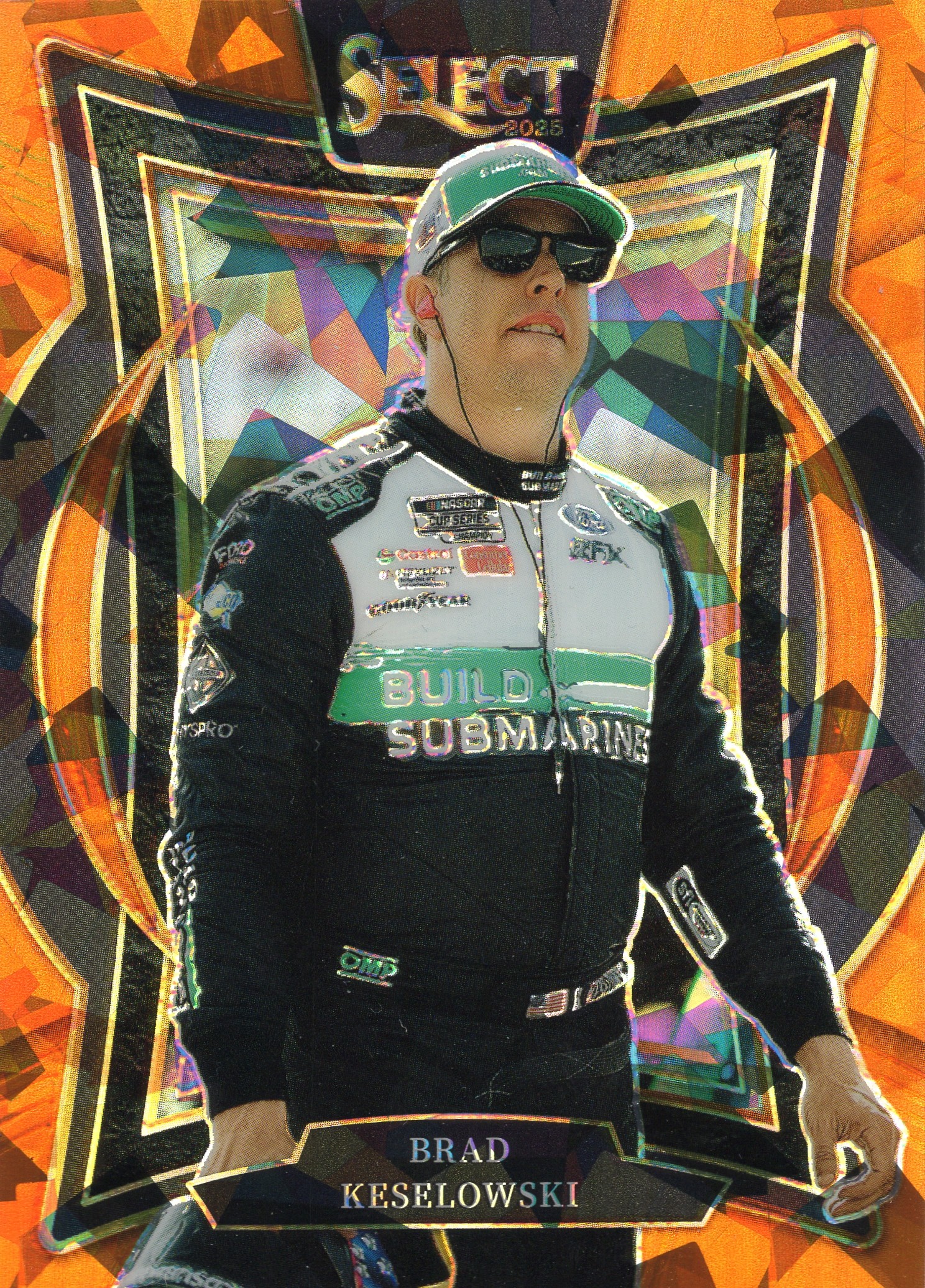 2025 Brad Keselowski Panini Select Racing #52 Orange Ice Prizms candidate — front scan