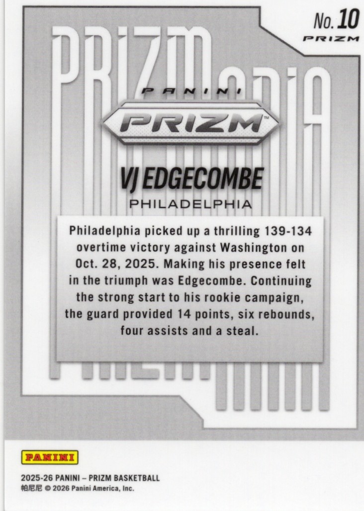 VJ Edgecombe — Back