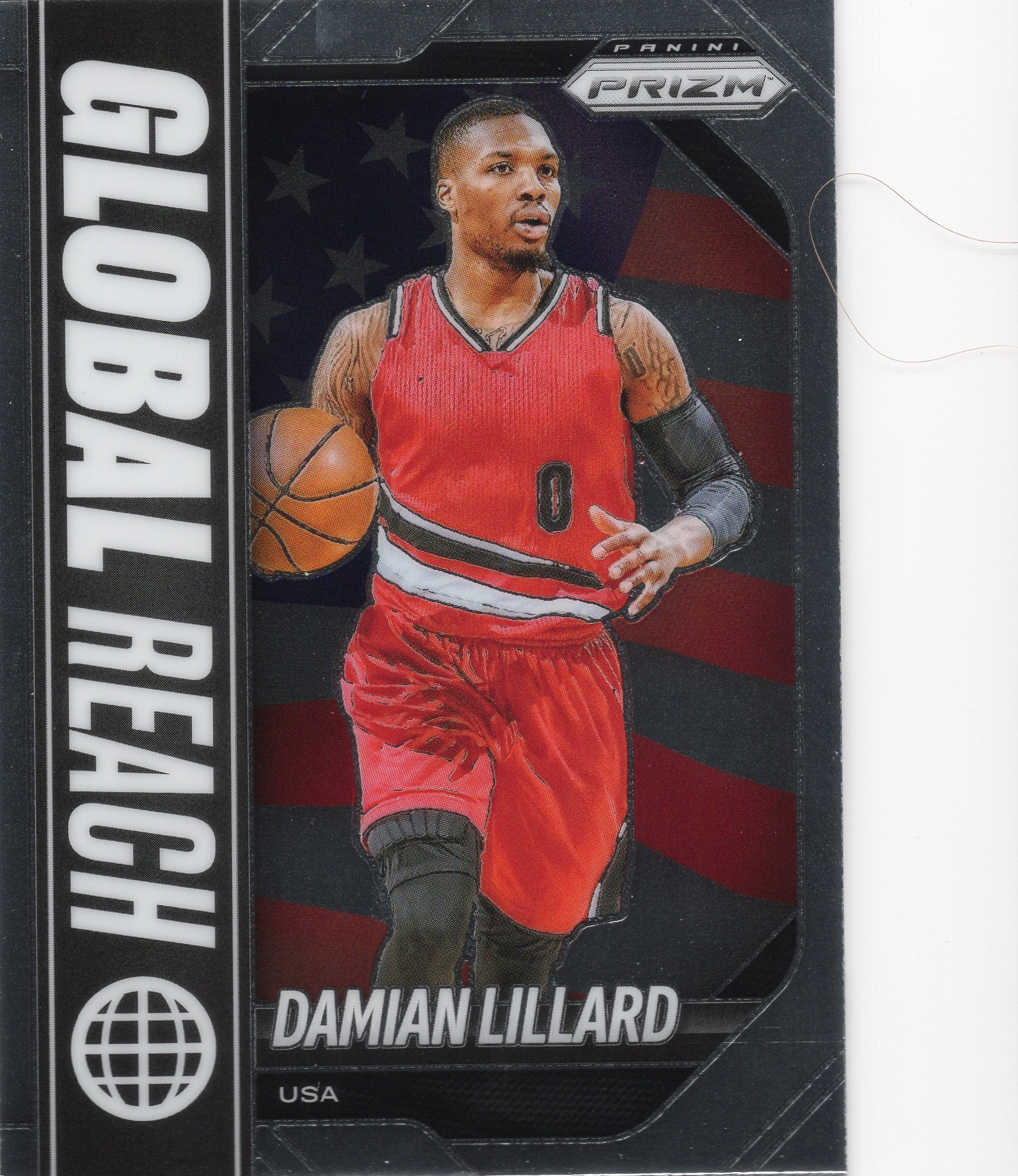2025-26 Damian Lillard Panini Prizm Basketball - Global Reach #1 Parallel unconfirmed — front scan