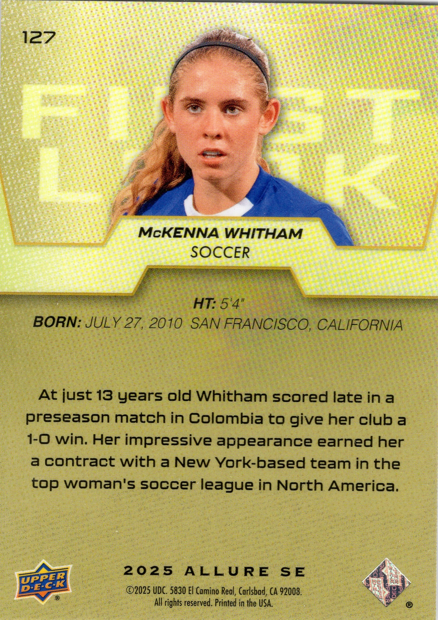 McKenna Whitham — Back
