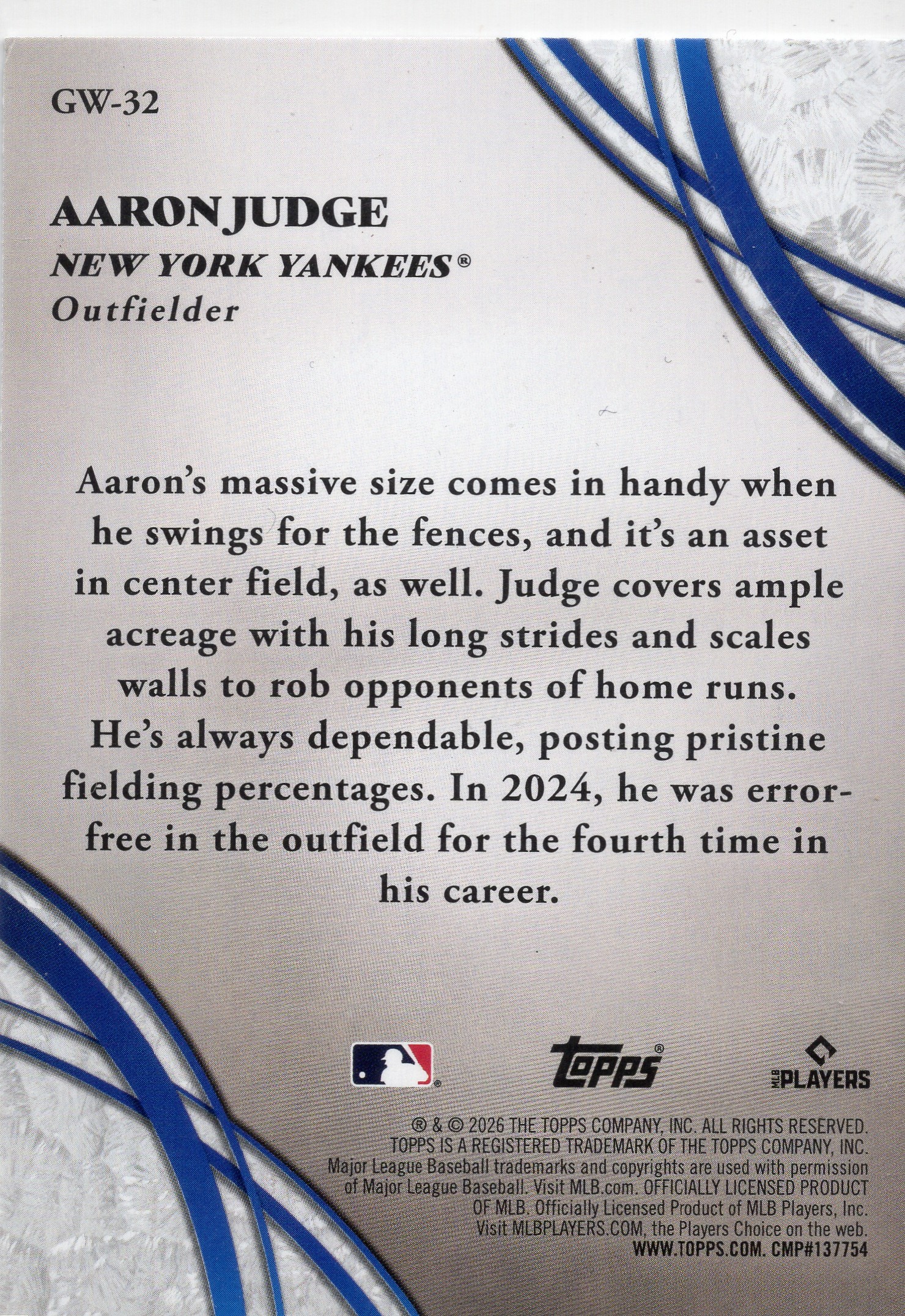 Aaron Judge — Back candidate 1 — pairing unconfirmed