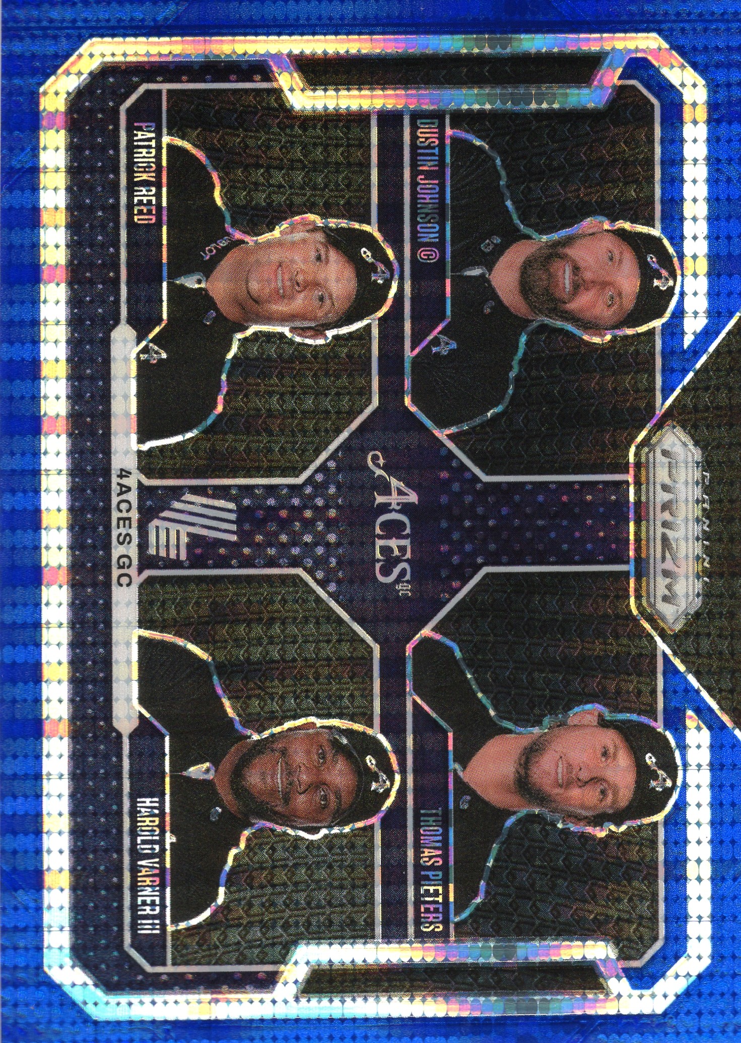 2025 Dustin Johnson / Thomas Pieters / Patrick Reed / Harold Varner III Panini Prizm LIV Golf #55 Parallel unconfirmed — front scan