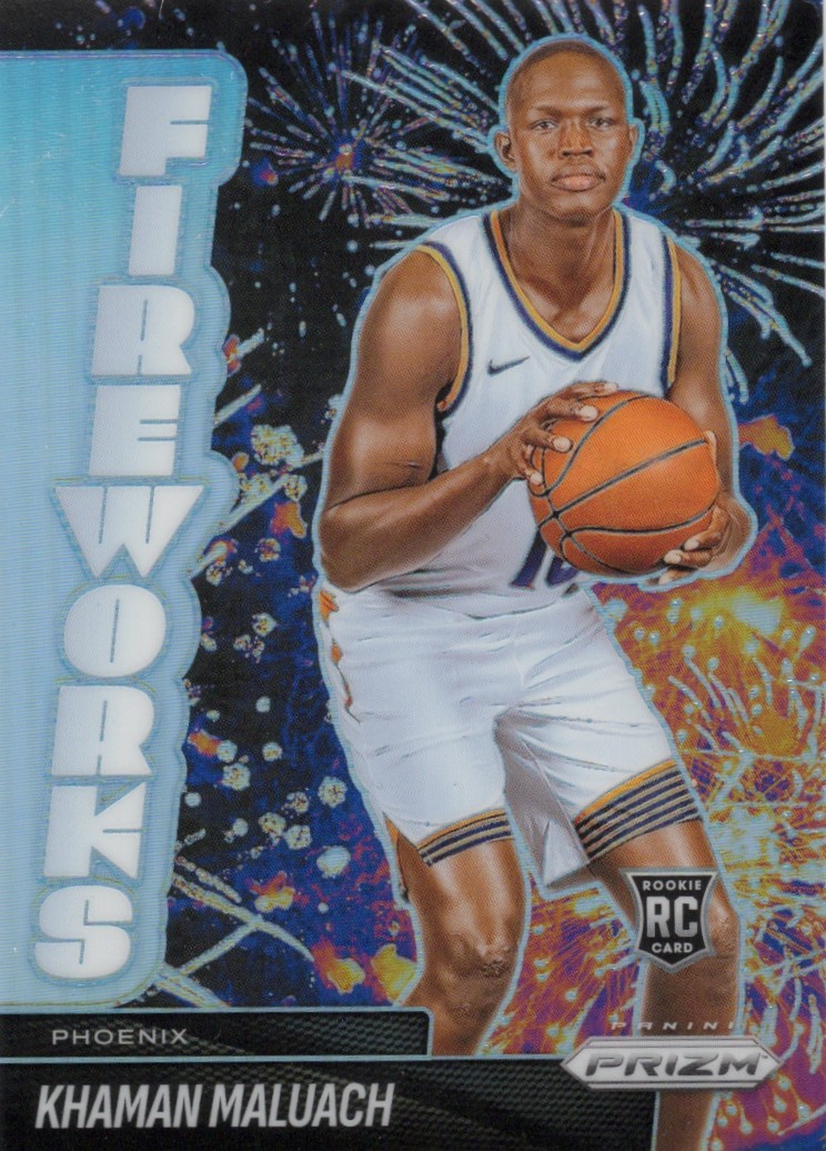 2025-26 Khaman Maluach Panini Prizm Basketball - Fireworks #19 Silver — front scan