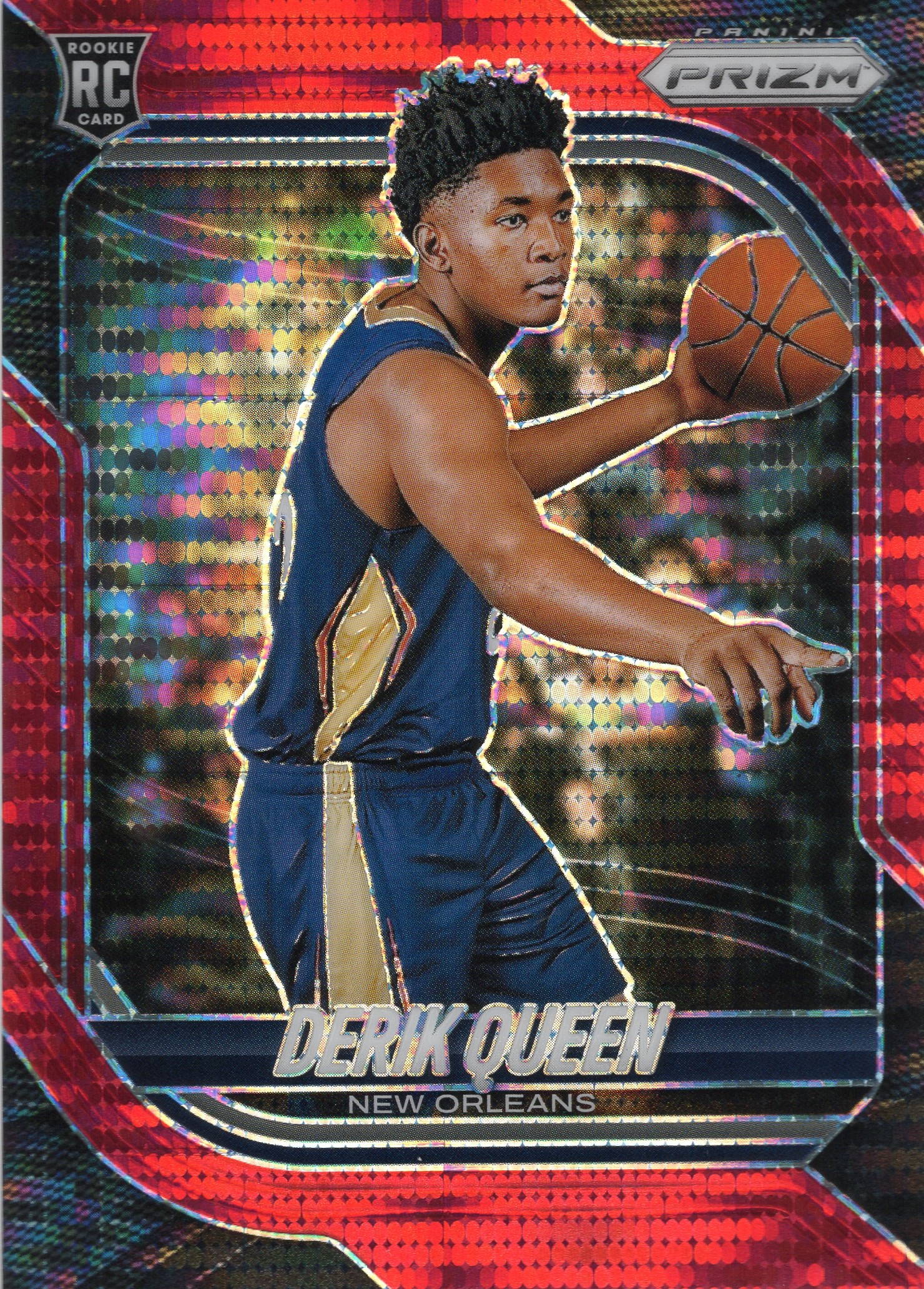 2025-26 Derik Queen Panini Prizm Basketball #11 Red Pulsar 114/299 — front scan