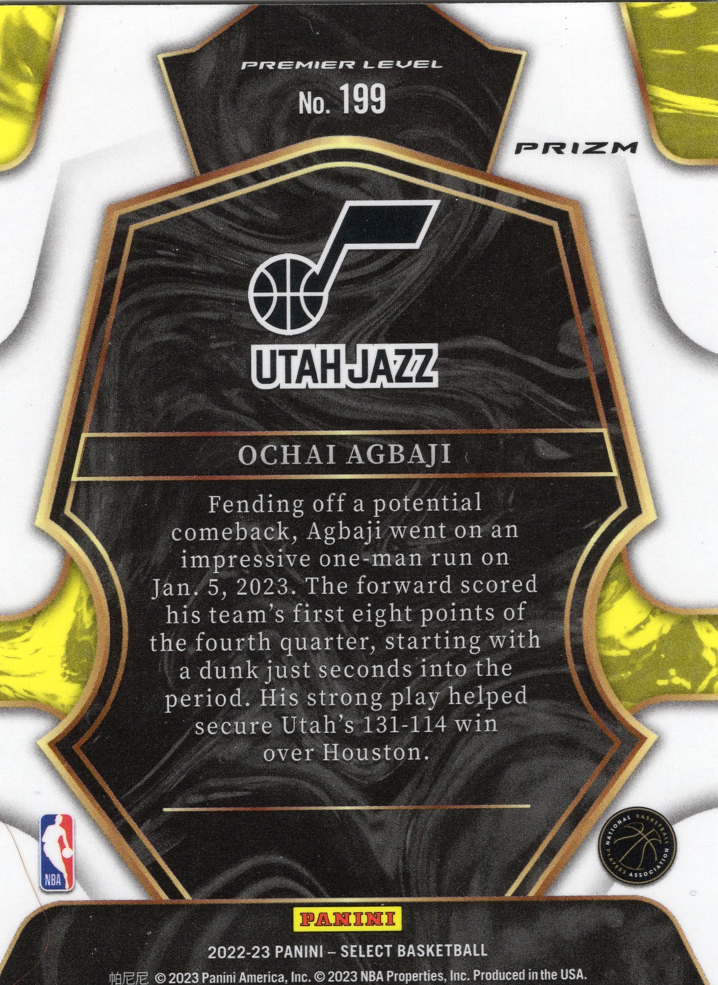 Ochai Agbaji — Back